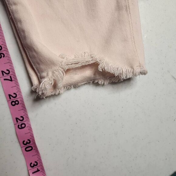 DL1961 Womens Florence Instasculpt Skinny Jeans Size 30 Pink Raw Hem Mid Rise - Picture 9 of 9
